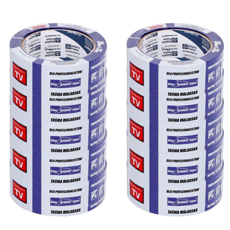 Wielopak taśm malarskich Blue Dolphin 38mm x 33m 10 szt.