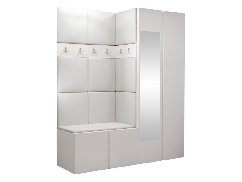 Garderoba MIRJAN 24 Orion XII biały + biała ekoskóra 1 kpl.