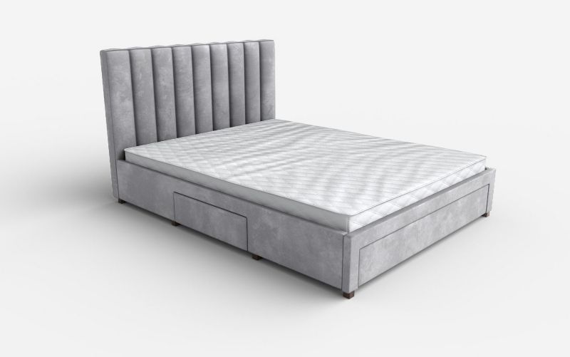 Łóżko Halmar GRACE VELVET 160x200 szare z szufladami 1 szt