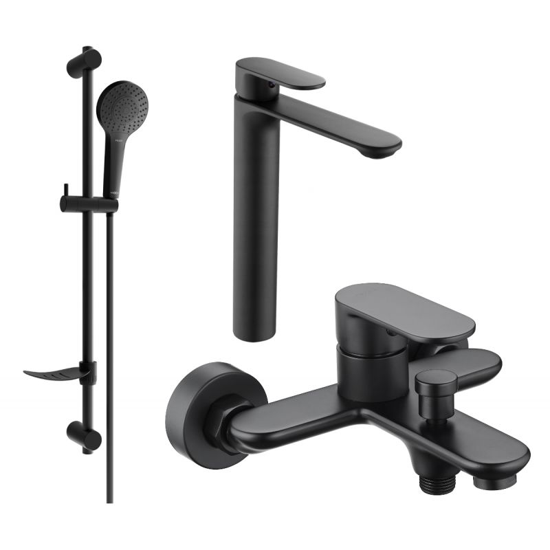 Zestaw wannowy Mexen Milo czarny 71313DF05-70 1 szt.