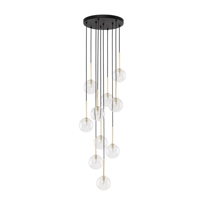 Lampa TK-Lighting Nilos Black / Gold Wisząca 10 - 1 szt.