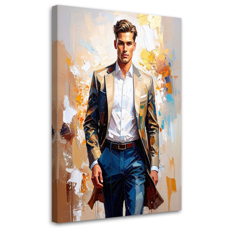 Obraz do salonu sypialni Feeby Mężczyzna na pokazie mody 80x120cm 1szt