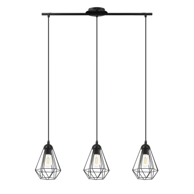 Lampa wisząca GoodHome Smertrio 3-punktowa E27 czarna
