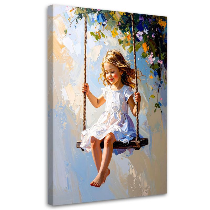 Obraz do pokoju dziecka Feeby Dziewczynka na huśtawce 60x90cm 1szt