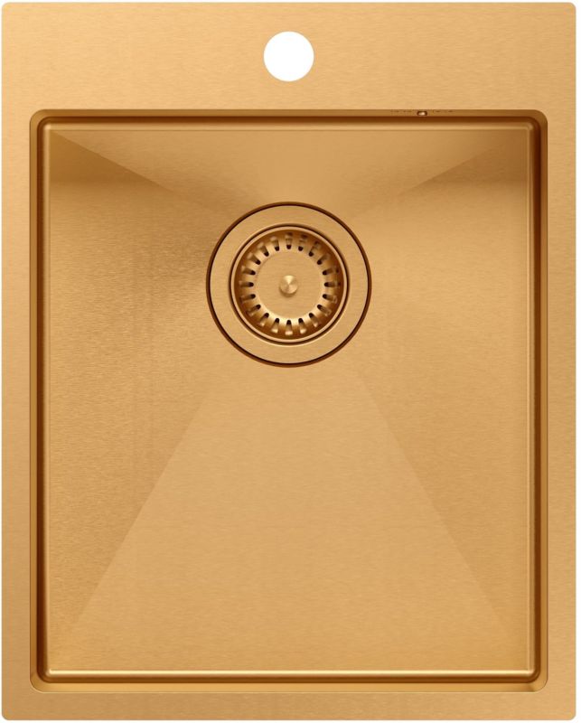 Zlewozmywak Quadron Russel stalowy 50x40 cm miedź gładki 1-komorowy, montaż wpuszczony, 1 szt.