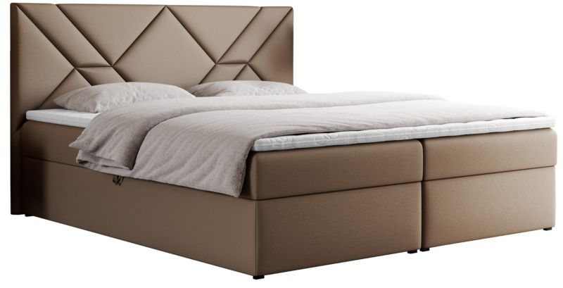 Łóżko kontynentalne MKS Meble NEOMI 180x200 H4 Brązowy ecoskóra 1szt.