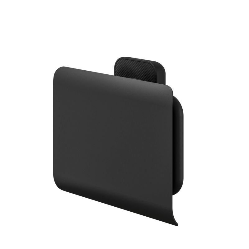 Uchwyt na papier toaletowy Tiger Carv czarny z pokrywą, montaż przyklejany/przykręcany 1 szt.