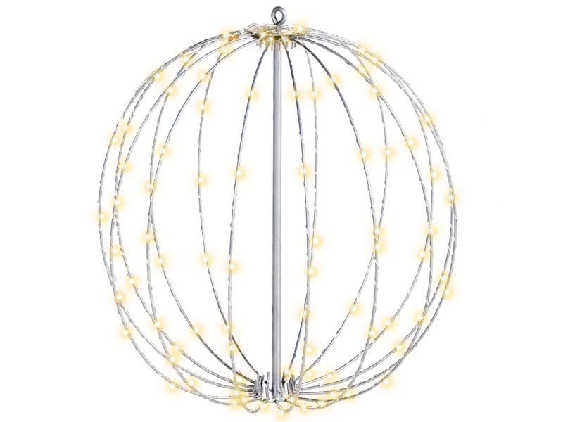 Dekoracja ogrodowa wisząca LED bombka 42 cm srebrna Hosfos 1 szt.