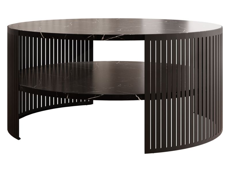 Stolik kawowy MIRJAN 24 do salonu Fikoli czarny/black pietra grigia 1 szt.