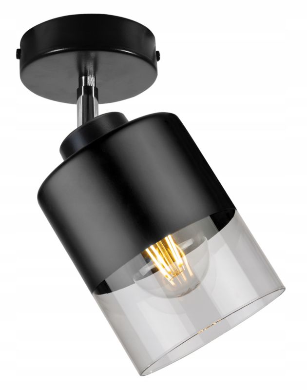 Lampa sufitowa kinkiet Light Home LH Roma klosz szklany 1x E27 60W czarny 1szt.