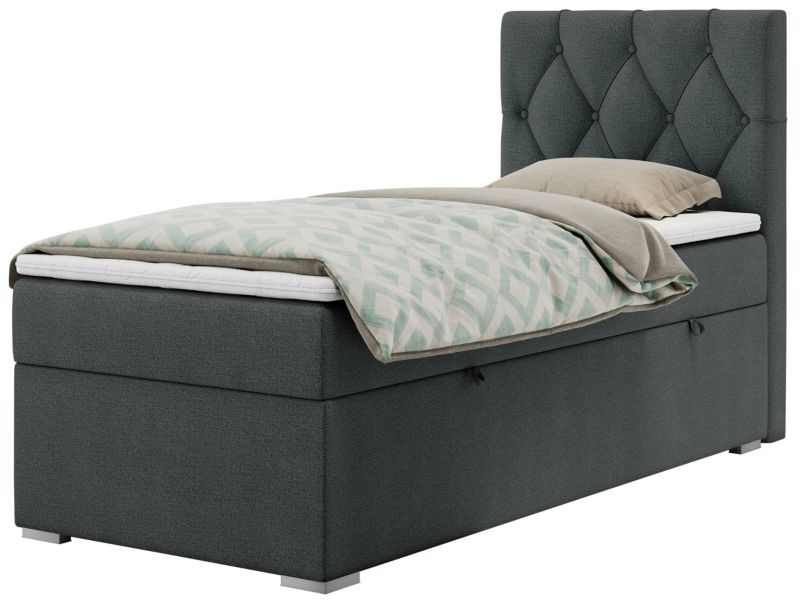 Łóżko kontynentalne MKS Meble ALDA 90x200 H3 ciemnoszary struktura strona prawa 1szt.