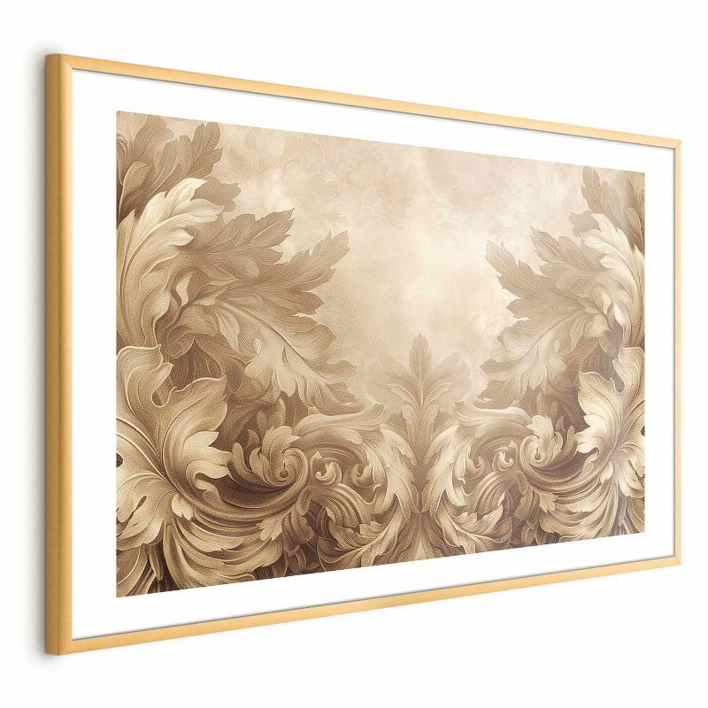 Plakat Artgeist Rzeźbione ornamenty 60x40 cm z ramą złotą 1 szt