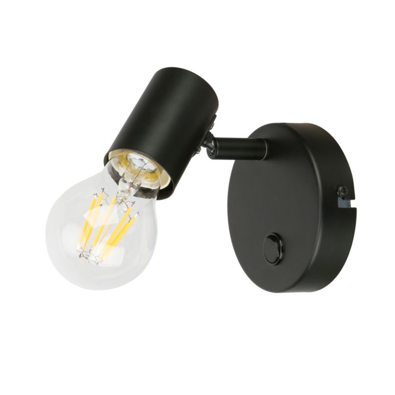 Spot GoodHome Ghlin 1-punktowayE27 czarny mat