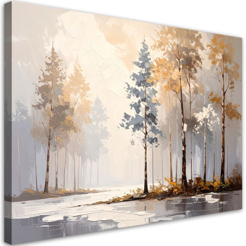 Obraz nowoczesny do salonu sypialni Feeby Las Drzewa Krajobraz 60x40cm 1szt