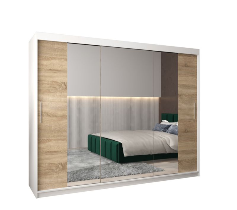 Szafa przesuwna Garderoba Abiks Tokyo 2 250 biały + sonoma 1 szt.