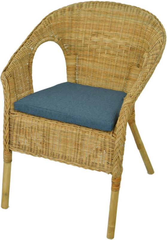 Poduszka na krzesło rattanowe fotel AMPO niebieski 1 szt.