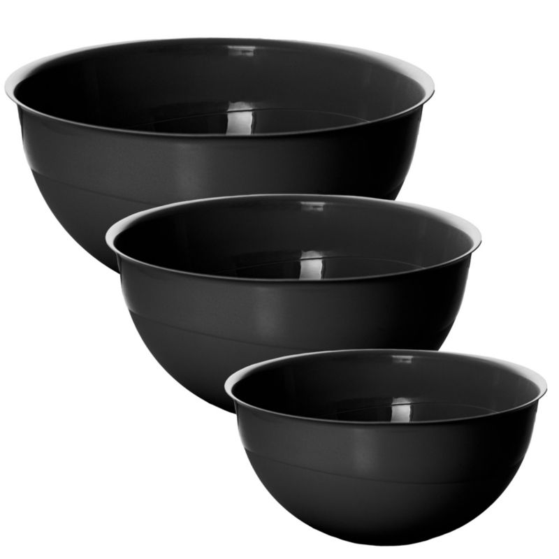 Miska Plastikowa EDANTI Okrągła Kuchenna Zestaw Czarny 3 szt.