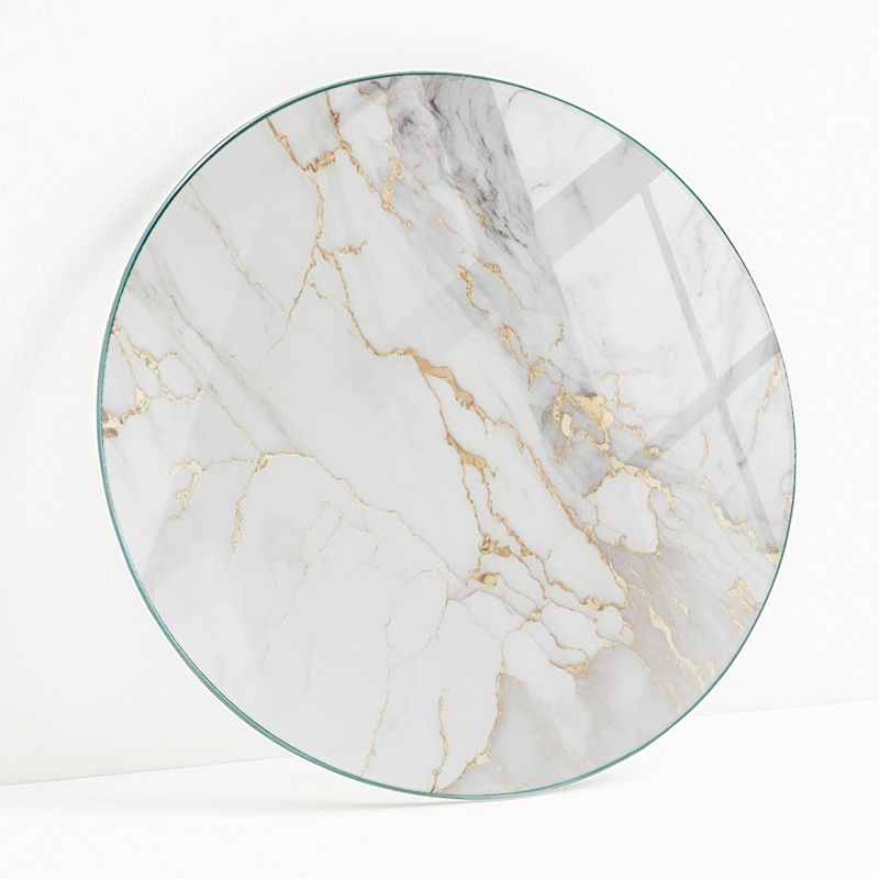 Blat Szklany z Nadrukiem Wallfluent FI 50 cm Marmurowy styl z żyłkami 1 szt.