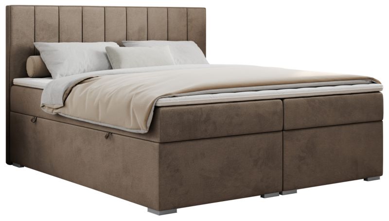 Łóżko kontynentalne MKS Meble ALLY 180x200 H4 brązowy welwet 1szt.