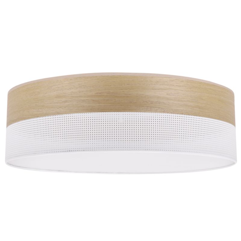 Lampa sufitowa wisząca Light Home LH Wood Plexi 3x E27 60W biały/dąb złocisty 50cm 1szt.