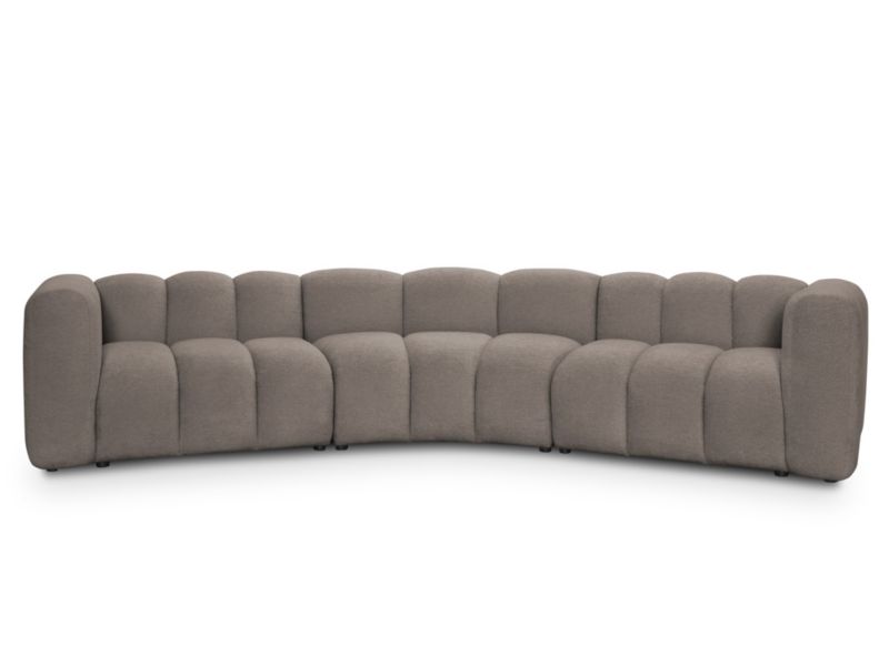 Modułowy narożnik LaMiaSofa NAPOLI z tkaniny szenilowej 375x170 cm beżowy 1 szt.