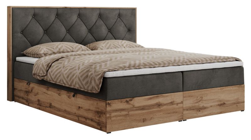 Łóżko kontynentalne MKS Meble VENETO 160x200 H3 ciemnoszary welwet 1szt.