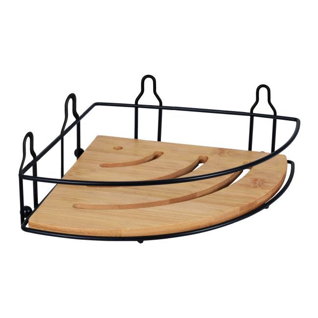 Półka narożna Bisk Umbra Plus z bambusem czarna