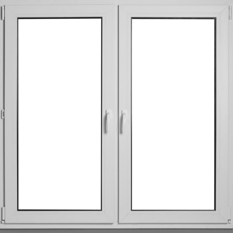 Okno PVC rozwierne + rozwierno-uchylne dwuszybowe 1165 x 1135 mm symetryczne białe