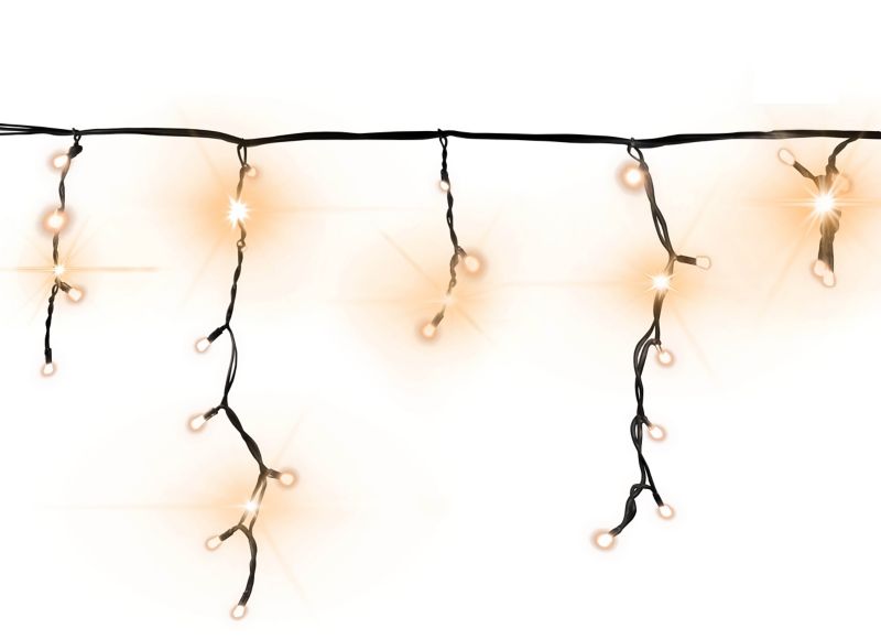 Kurtyna zewnętrzna 200 LED Bulinex sople flesz 9,6 m z dodatkowym gniazdem ciepła biała