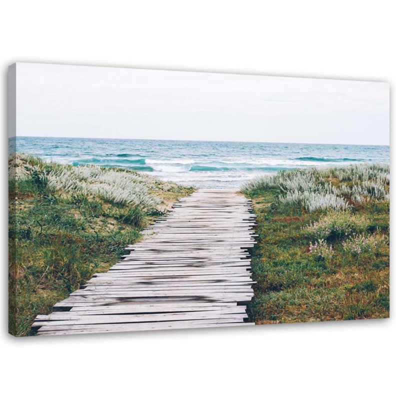 Obraz do salonu pokoju biura Feeby Morze Plaża Ścieżka Zielony 120x80cm 1szt