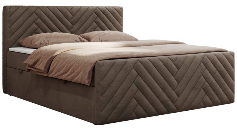 Łóżko kontynentalne MKS Meble PARIS DUO 120x200 H4 Brązowy welvet 1szt.