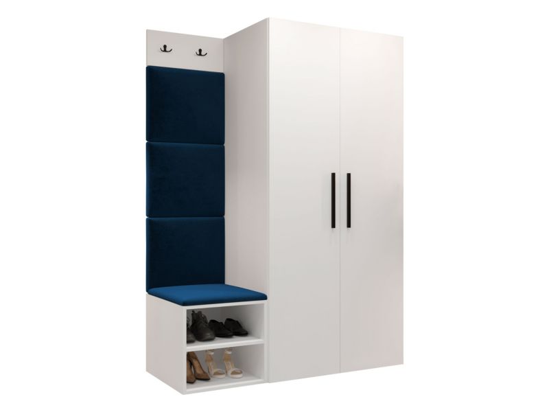 Garderoba MIRJAN 24 Medi IV biały + granatowy 1 kpl.