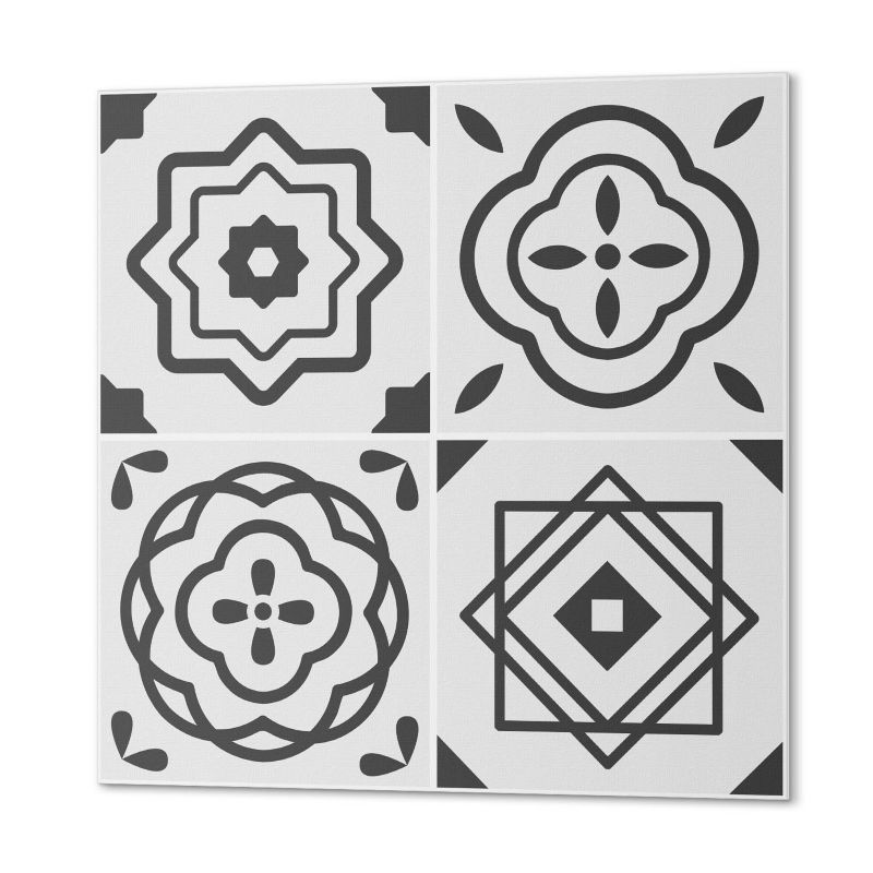 Komplet Kafelków PCV ArtPrintCave 30x30 cm Wzory geometryczne w kwadratach 9 szt.