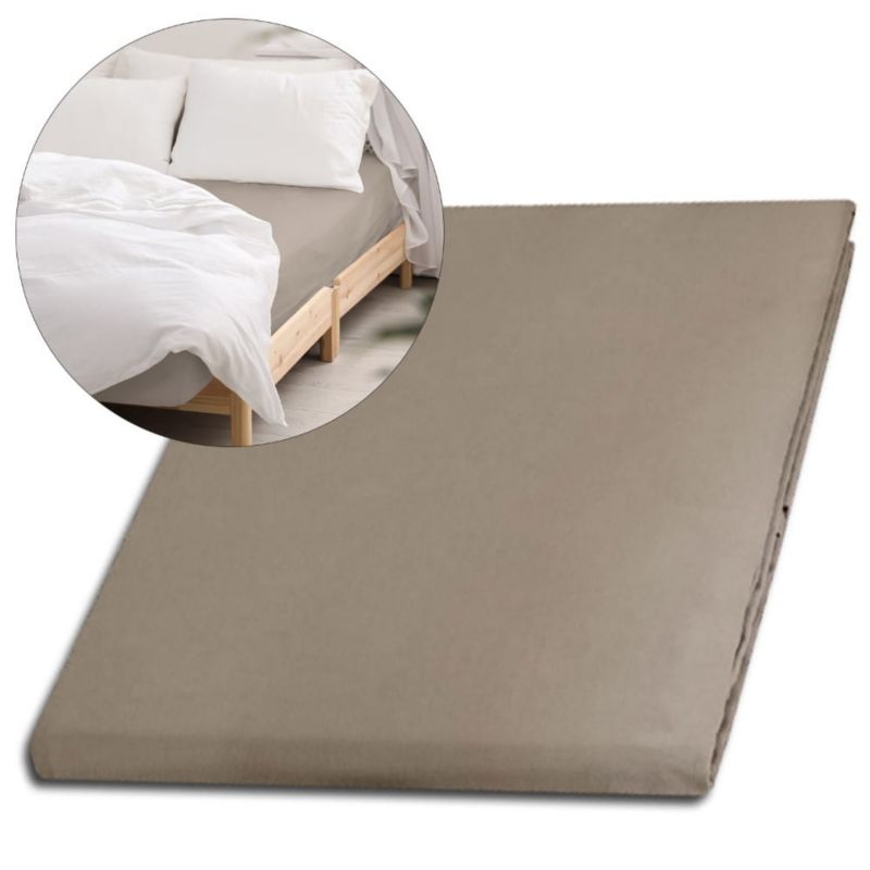 Prześcieradło satynowe bez gumki Darymex 160x220 kolor ciemny beż 1 szt.