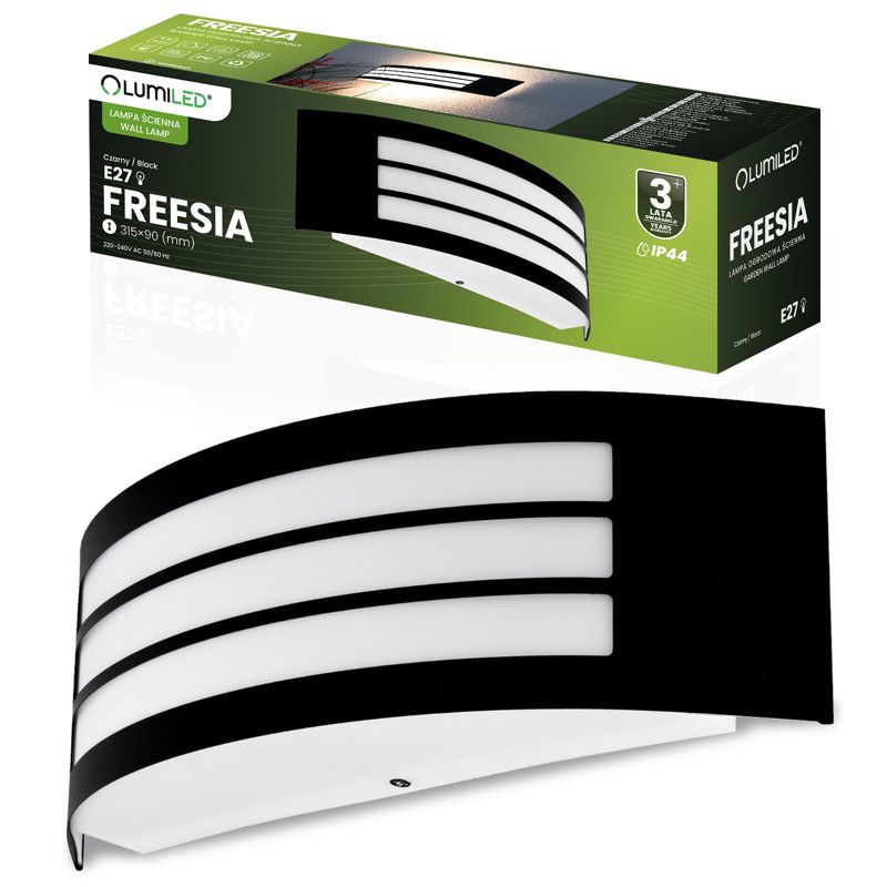 Kinkiet Ogrodowy Lumiled Elewacyjny Lampa Zewnętrzna E27 Czarna IP44 1 szt.