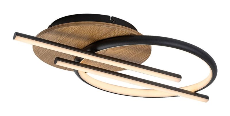 Lampa sufitowa wisząca Rabalux Arash 4048 jasne drewno-czarna-biała ring wbudowany LED 40W 1 szt.