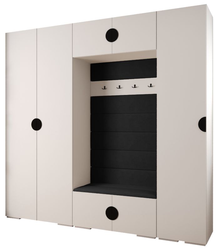 Garderoba do przedpokoju Abiks INOVA 4 Z8 biały+czarny+manila18 1 szt.