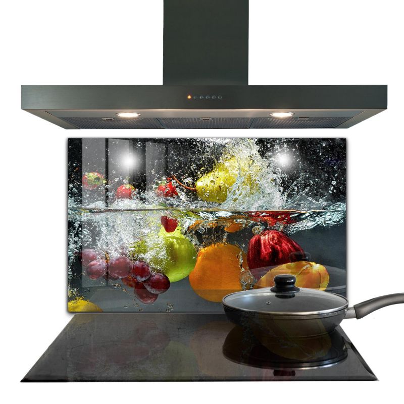 Osłona kuchenna Wallfluent 100x70 cm Lemoniada z Owocami Szklany 1 szt.