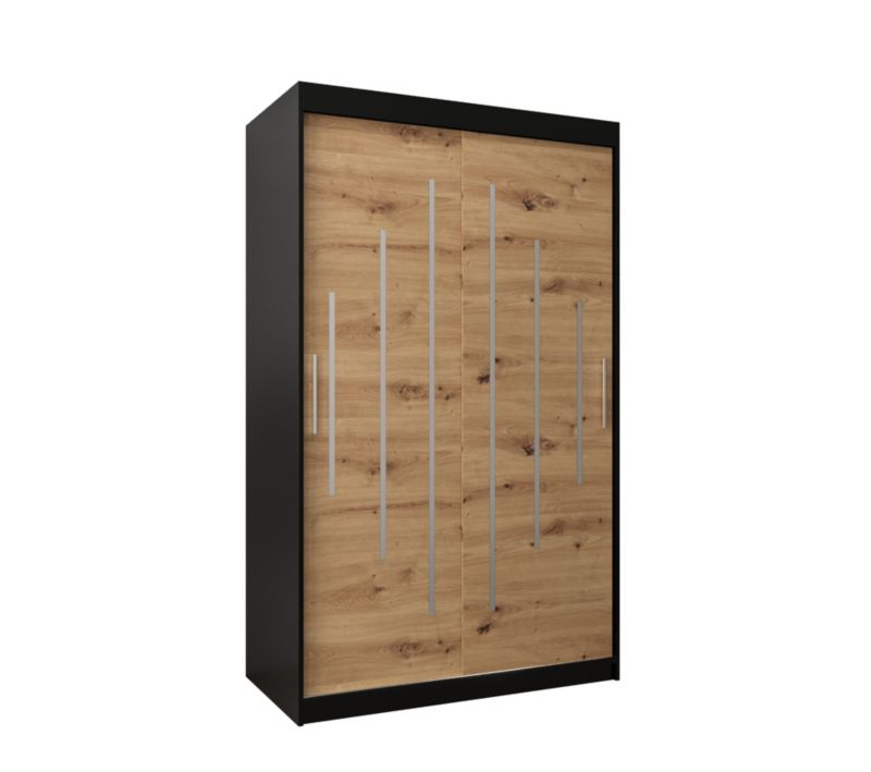 Szafa przesuwna Garderoba Abiks YORK 120 czarny/artisan 1 szt.