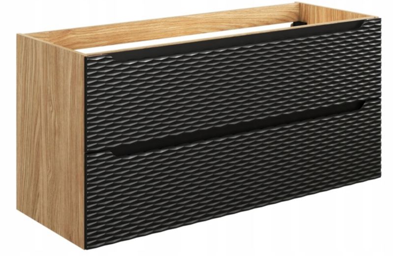 Szafka łazienkowa Furnidea 120 cm wisząca 2 szuflady czarna front 3D Ocean 1 szt.