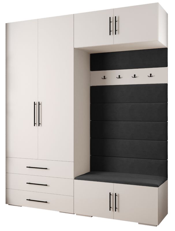 Garderoba do przedpokoju Abiks INOVA 3 Z12 biały+czarny+manila18 1 szt.