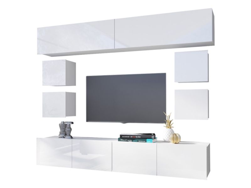 Meblościanka MIRJAN 24 Calabrini XVI biały / biały połysk 1 kpl.