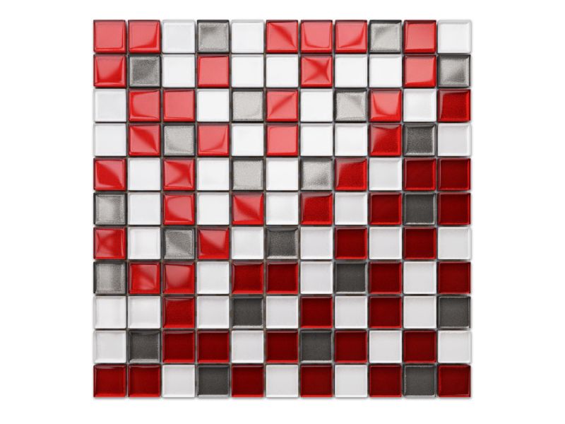 Mozaika szklana Ilcom perła karmazyn grafit 30x30cm 1 szt.