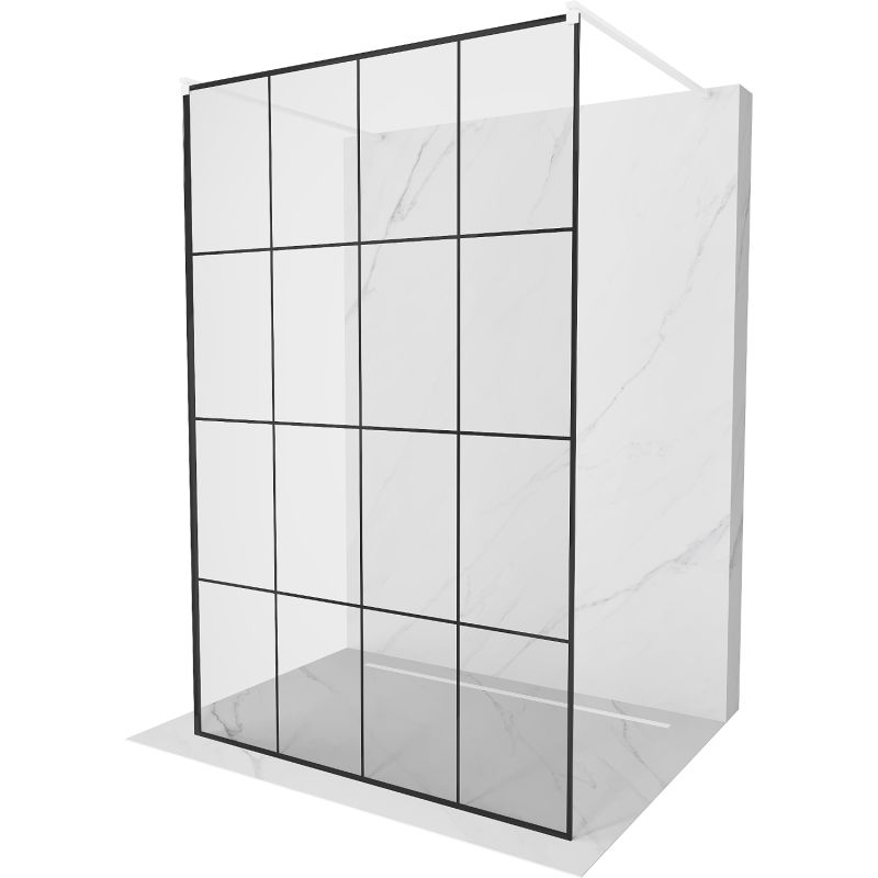 Ścianka prysznicowa Mexen Kioto czarny wzór/biały 160x200 800-160-002-20-77 1 szt.