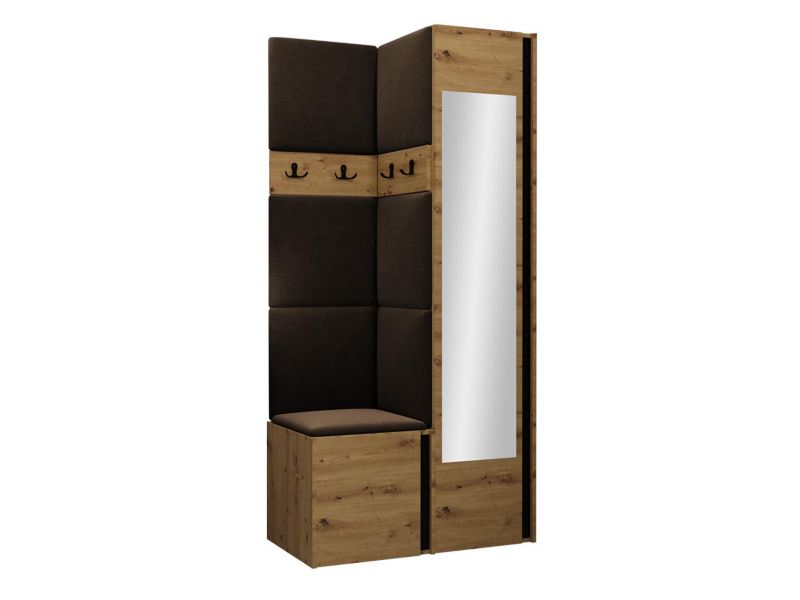 Garderoba MIRJAN 24 Orion XXV dąb artisan/czarny + brązowy 1 kpl.