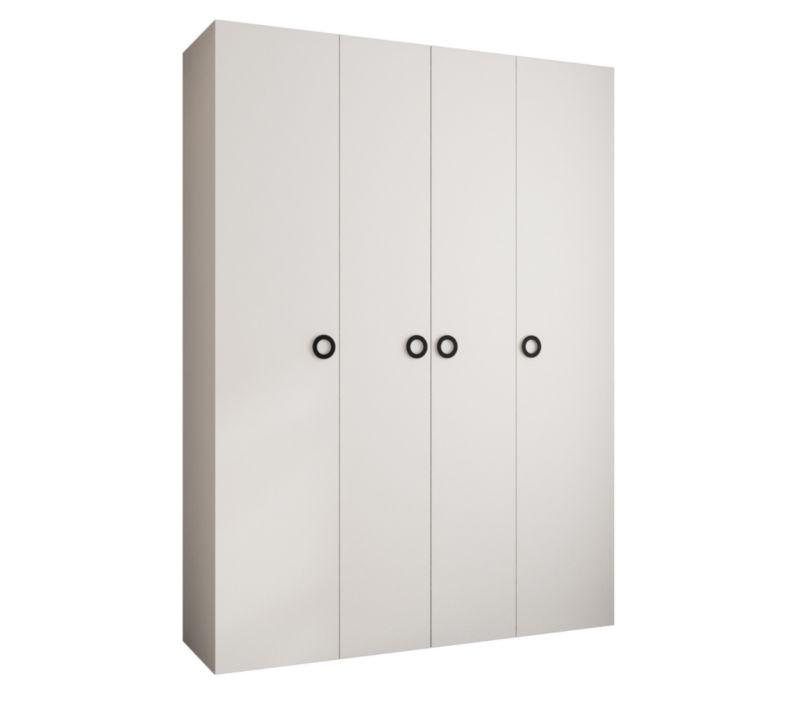 Szafa czterodrzwiowa wysoka 50 Abiks Como 1 180 biały+czarny 1 szt.