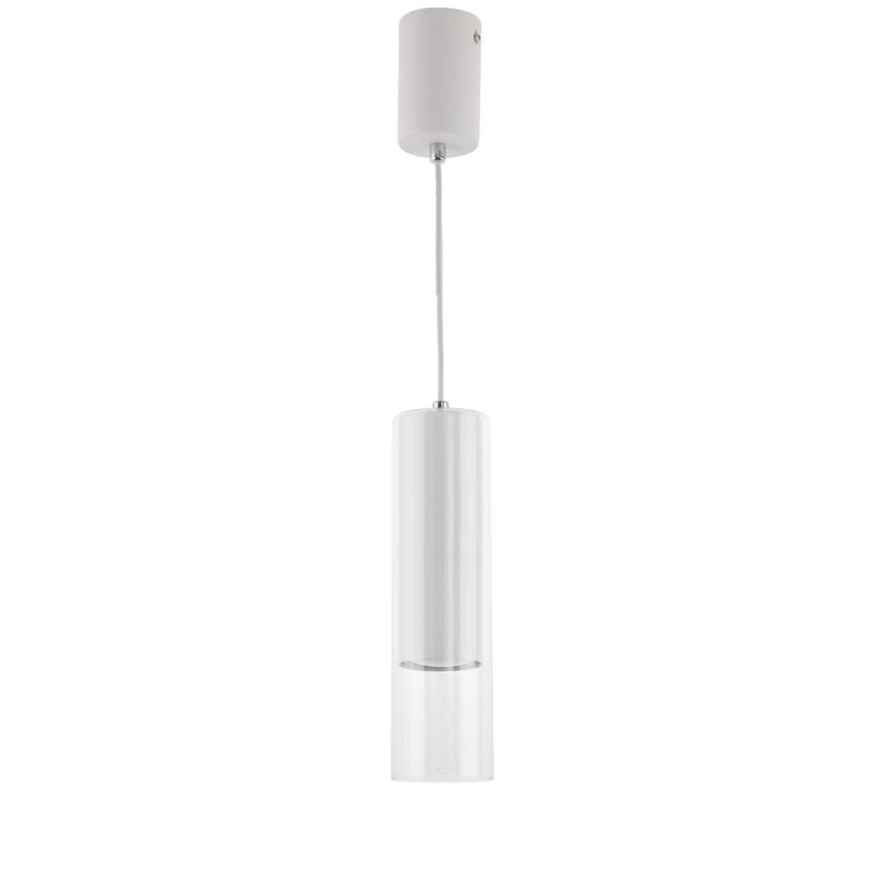 Lampa wisząca Light Prestige Manacor 5640 biała transparentna szerokość 7 cm 1xGU10 x 50W 1 szt.