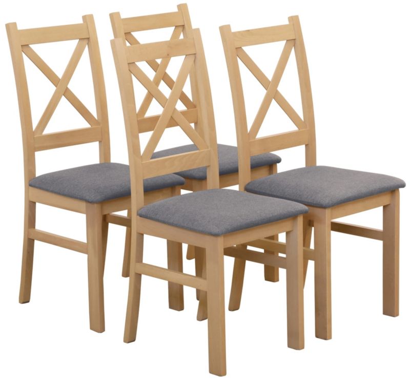Zestaw Bonni 4x Krzesło tapicerowane do jadalni Dąb Artisan/Szary 1 kpl.