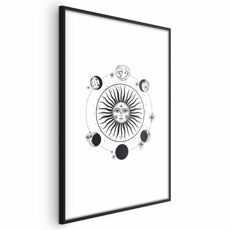 Plakat Artgeist Fazy księżyca 40x60 cm z ramą czarną 1 szt