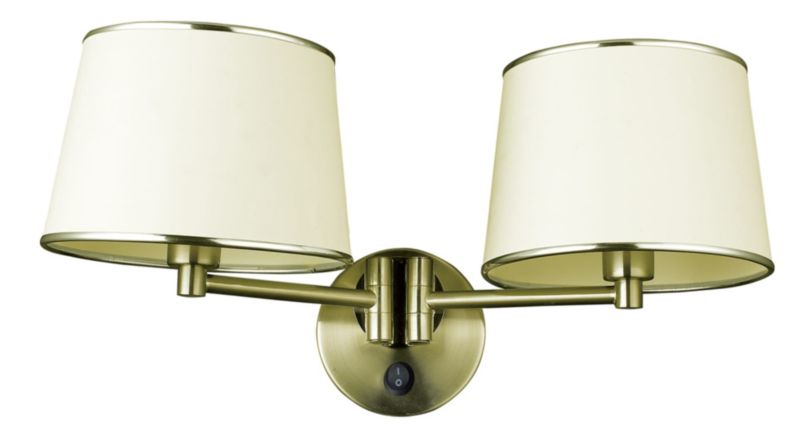 Kinkiet ścienny Candellux Ibis biały mosiądz-złoty 2 x E14 x 40W IP20 wym: 25 x 48 x 25 cm - 1 szt.